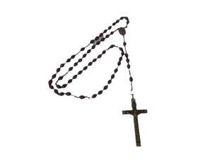 Vintage rosary olive seeds crucifix